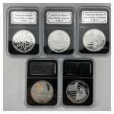 5 1 Troy Oz American History Bullion Slabs.