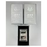 3 Boxes 1 Troy Oz.  Fine Silver PA State Ingots.