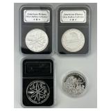 4 1 Troy Oz Silver American History Bullion Slabs.