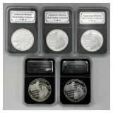 5 1 Troy Oz American History Bullion Slabs.