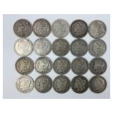 20 90% Silver 1881-1921 Morgan Dollars.