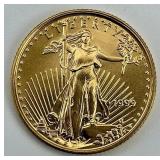 1/10oz Fine Gold 1999 American Eagle Coin.
