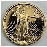 1/10oz Fine Gold 2001 American Eagle Coin.