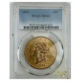 PCGS Graded Gold $20 Double Eagle Slab.
