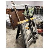 (2) Sawhorses, Level & T-Square.