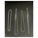4 Sterling Silver Necklace Chains.