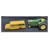 Hubley Pressed Steel School Bus, DieCast Tractor.