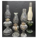 4 Vintage Oil Lamps.
