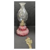 Vintage Oil Lamp, Santa Ornament.