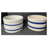 Pair Of Roseville Pottery Stoneware Crocks.