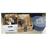 Painted Cheese Box, Frames, Bears, Lamp.