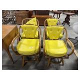 (4) Mid-Century Modern Rattan Swivel Chairs.