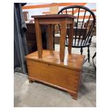 Dovetailed Pine Chest, Oak Side Table.