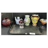 Fenton Fireball Fairy Light, Carnival Glass, Vases