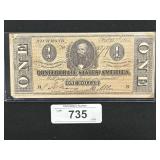 Replica 1864 Confederate States of America $1 Note