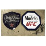 Sam Adams & Modelo UFC Beer Signs.
