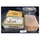 Vintage Cigar Boxes & Binoculars.