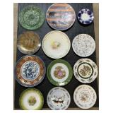 Flow Blue, Depression Glass, Ascot, Corona Plates.