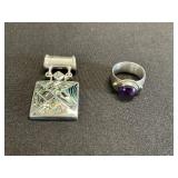 Scandean Silver Pendant & Ring.;
