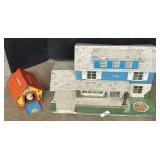 Tin Swiss Fido Musical Dog & Doll House.
