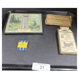 Thermometer & Advertising Ephemera.
