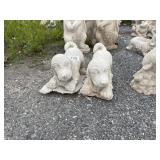 (2) Basset Hound Garden Statue.