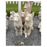 (3) German Shepard Garden Statues.