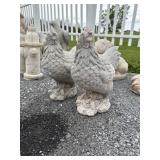 (2) Rooster Garden Statues.