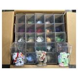 25 Ty Beanie Babies w/ Display Cases.