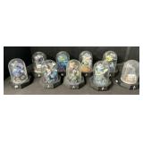 9 Star Trek Franklin Mint Dome Sculptures.