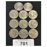 11 1971-2014 Kennedy Half Dollars.