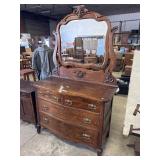 Antique Serpent Front Oak Vanity.