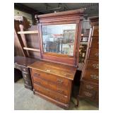 Victorian Eastlake Style Oak Vanity.