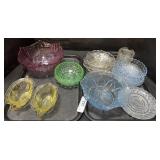 Vintage Depression Glass Bowls & Plates.