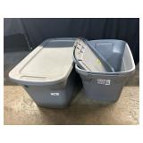 3 Sterilite Storage Totes w/ Lids.