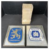 Beer Advertising Mirrored Signs & Coasters.