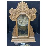 Ingram Co Carved Wood Cased Mantel Clock.