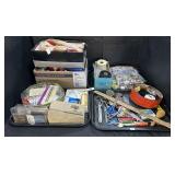 Vintage Sewing Notations, Buttons, Ribbon, Thread.