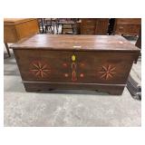 Folk-Art Painted Pine Blanket Chest.