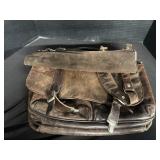 Vintage Brown Leather Messenger Bag.