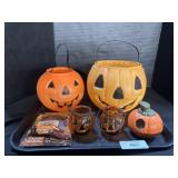 Halloween Pumpkin Buckets, Temporary Tattoos.