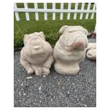 (2) Bulldog Garden Statues.