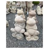 (4) Relaxing Frog Garden Statues.