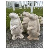 (3) Gazing Hare Garden Statues.