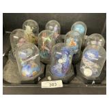 10 Star Trek Franklin Mint Dome Sculptures.