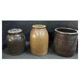 Vintage Stoneware Jars & Planter.