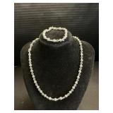 Sterling Silver Necklace & Bracelet.;