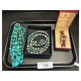 Beaded Necklaces & Earrings W/Sterling Silver