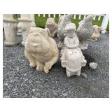 Bulldog & Tractor Boy Garden Statue.