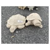 (2) Turtle Garden Statues.